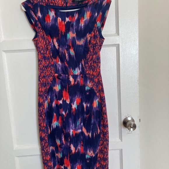 French Connection Purple Cap Sleeves Midi Short Casual Dress [size 6] - Picture 5 of 6